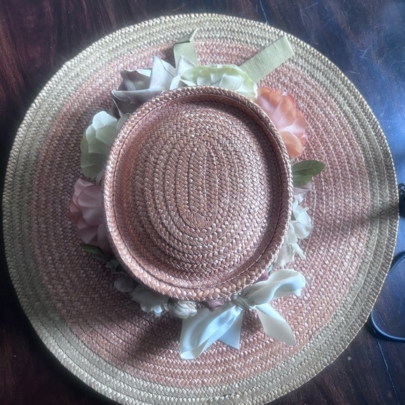 Vintage Morgan Taylor flower Brown Straw Hat main image 9
